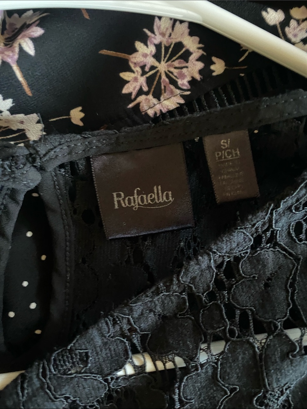 Rafaella Black Floral Lace Short-Sleeve Top - Picture 2 of 2